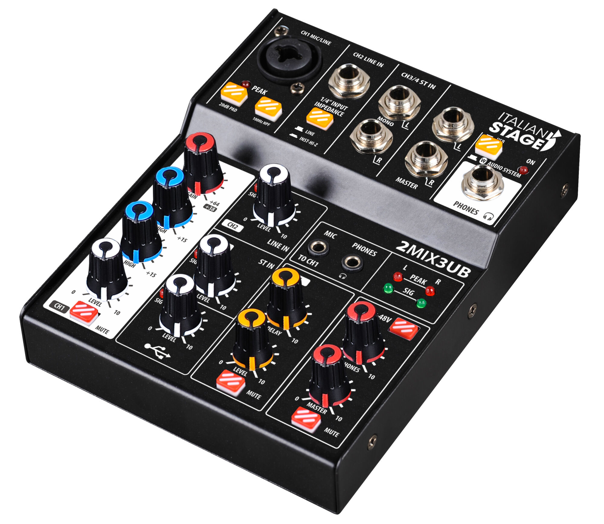 ITALIAN STAGE 2MIX3 UB Stereo Compact Mixer with USB